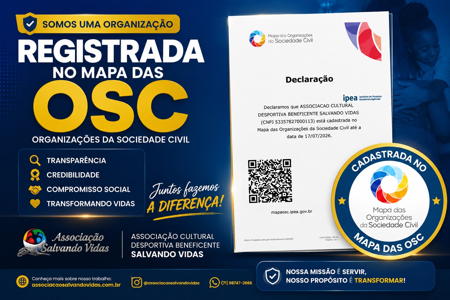 Registrada no Mapa da OSC